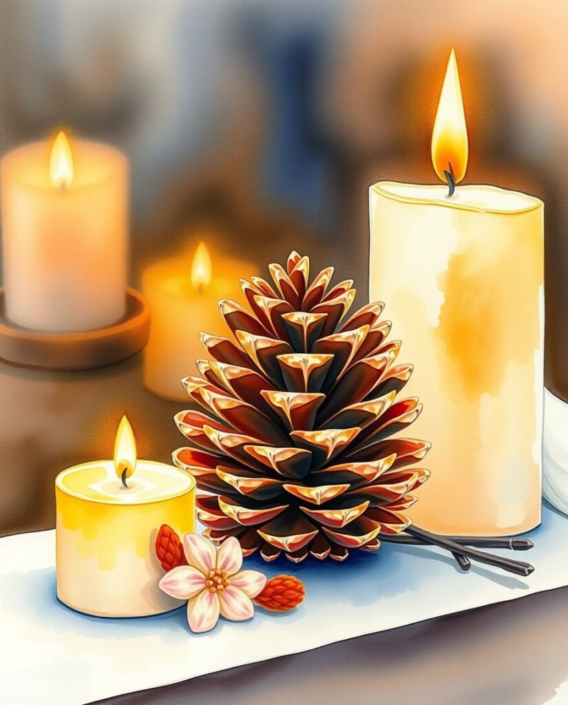 18 Calm Pine Cone and Acorn Painting Ideas Flux Schnell delicate watercolor painting Watercolor painting 3 1