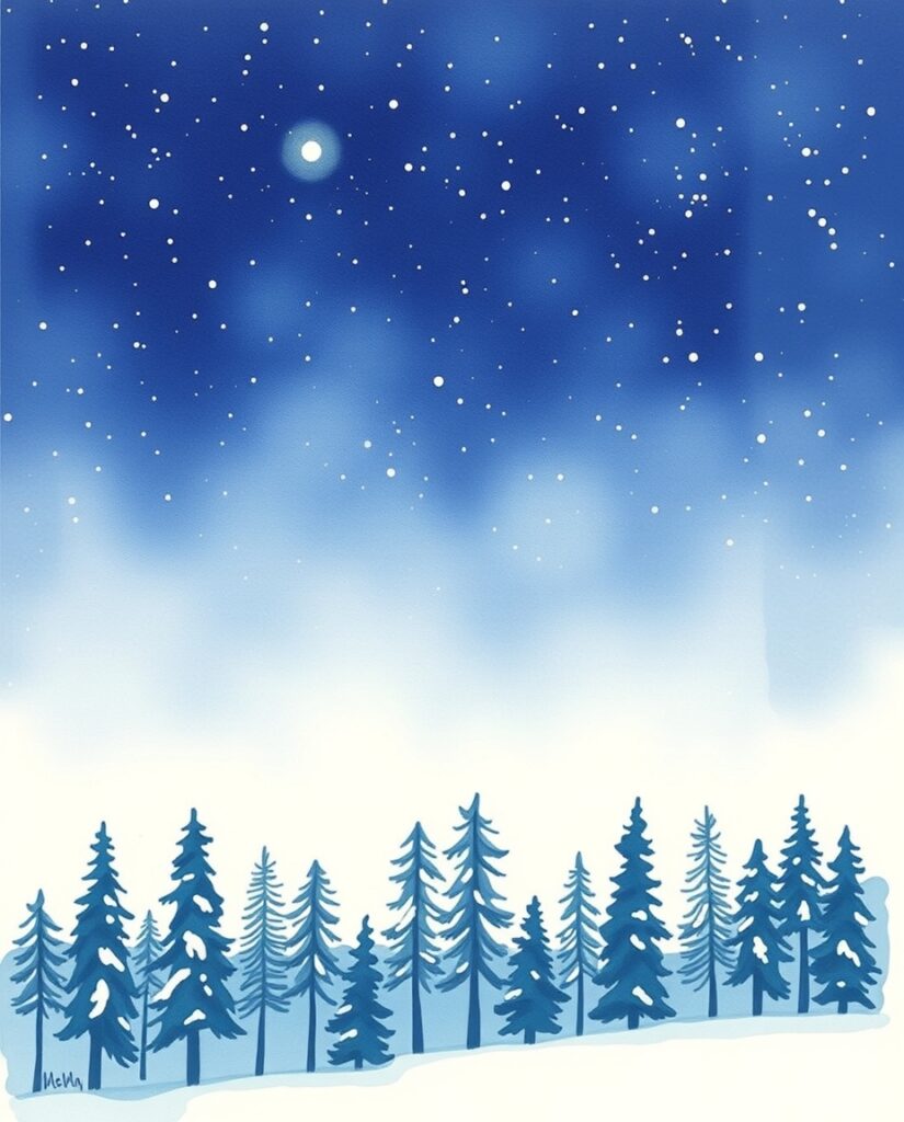 20 Beginner-Friendly Christmas Watercolor Ideas Flux Schnell delicate watercolor painting Watercolor winter ni 1