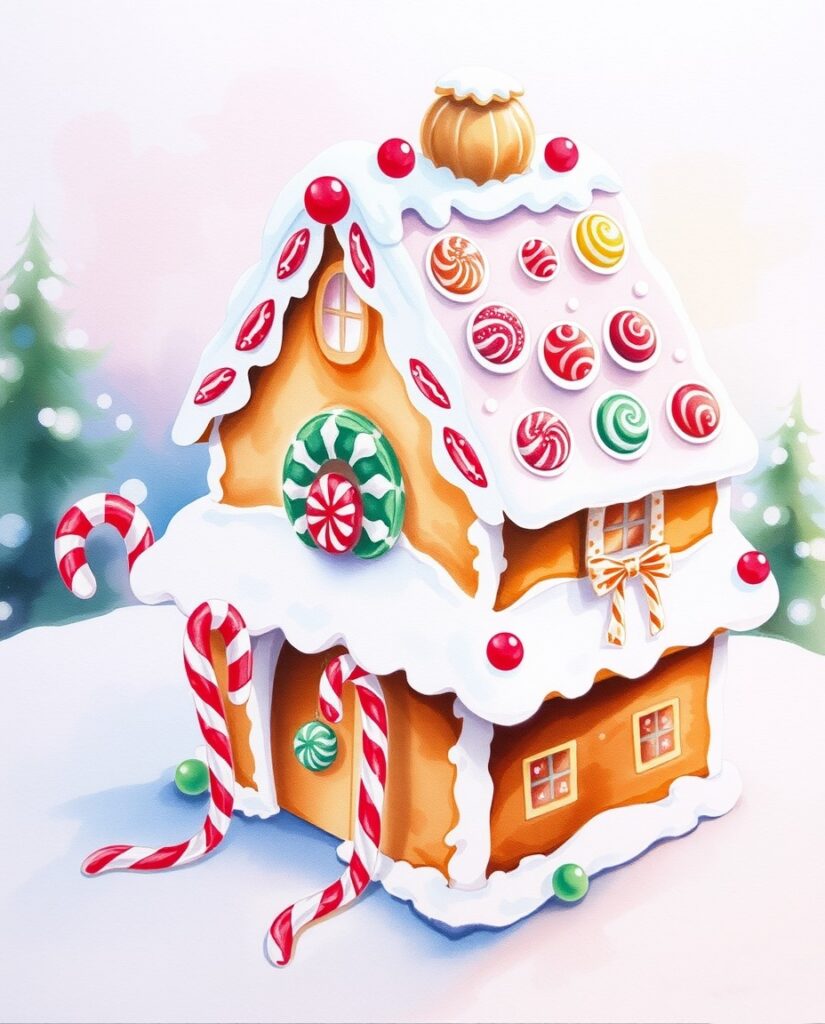 20 Beginner-Friendly Christmas Watercolor Ideas Flux Schnell delicate watercolor painting Whimsical watercolor 3