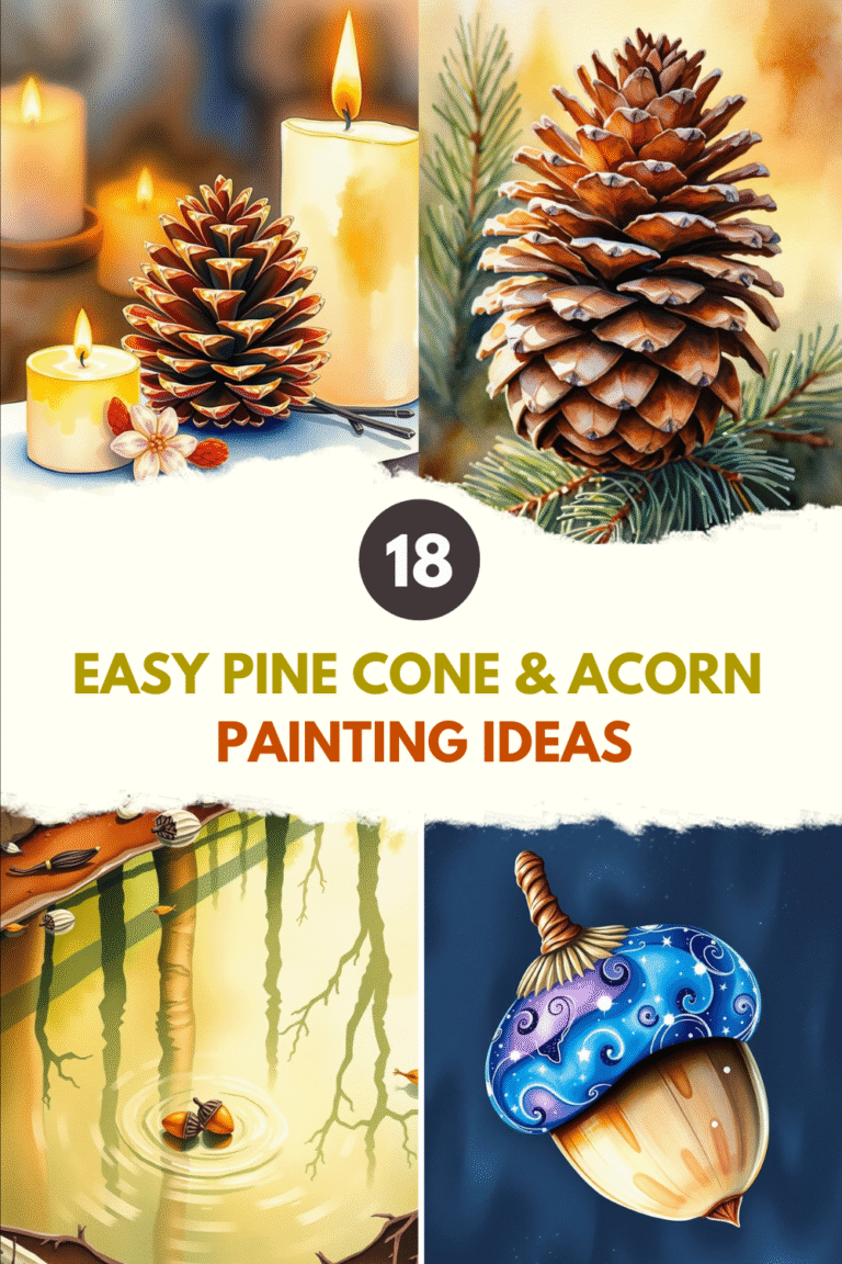 Pine cone and acorn painting ideas