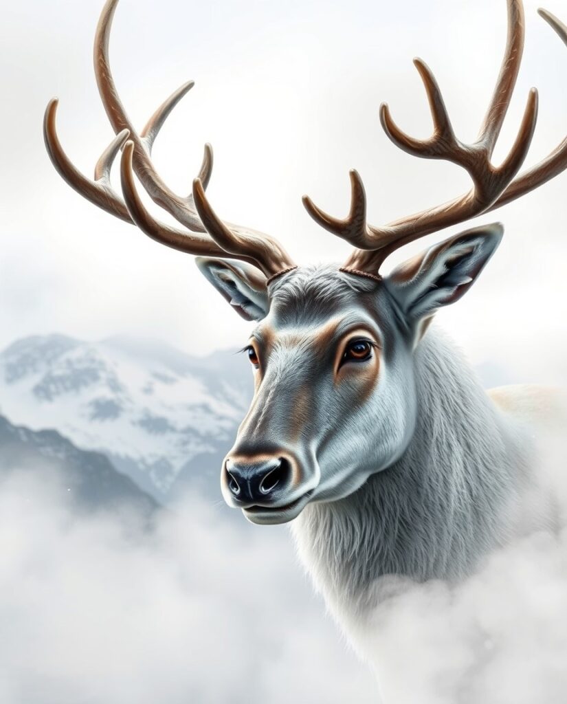 18 Cool Reindeer Painting Ideas Flux Schnell A majestic reindeer with intricate antlers and so 2