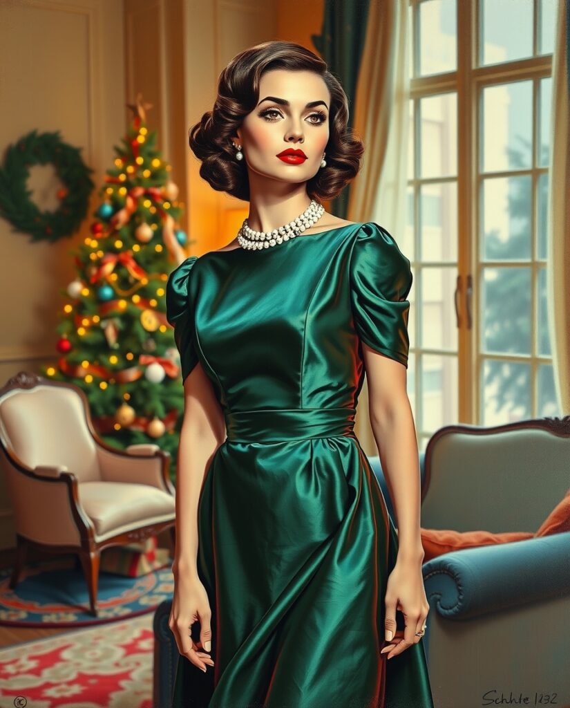 Flux Schnell bold acrylic painting 1950sinspired Christmas coc 0