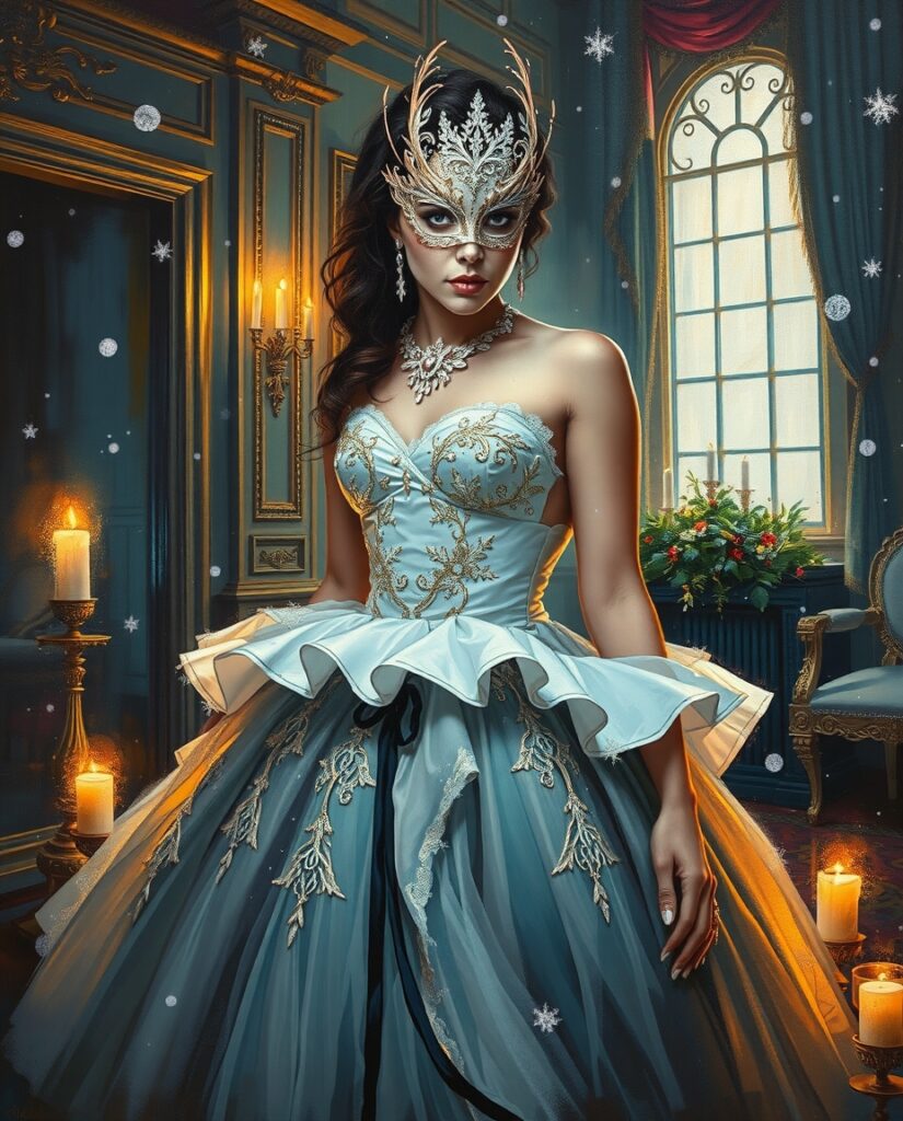 Flux Schnell bold acrylic painting A mysterious Christmas ball 2