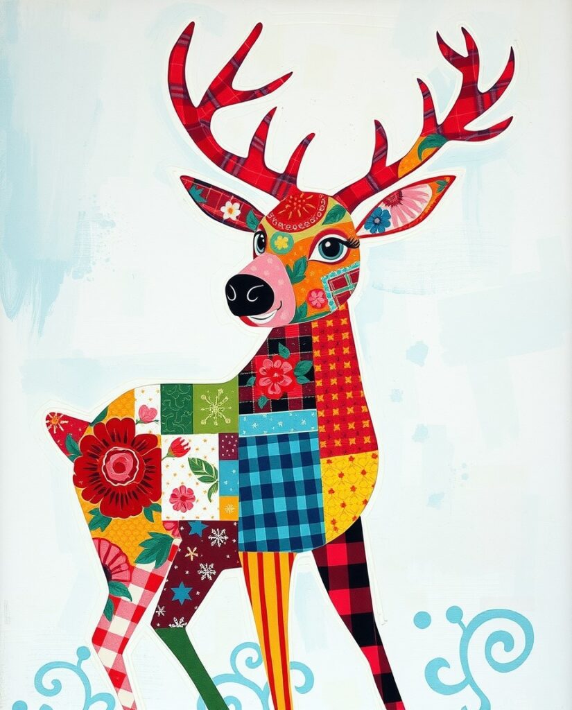 18 Cool Reindeer Painting Ideas Flux Schnell bold acrylic painting A reindeer painted with mix 2