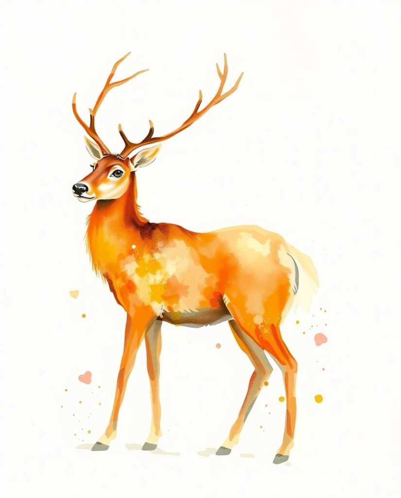 18 Cool Reindeer Painting Ideas Flux Schnell bold acrylic painting Soft watercolor painting of 2