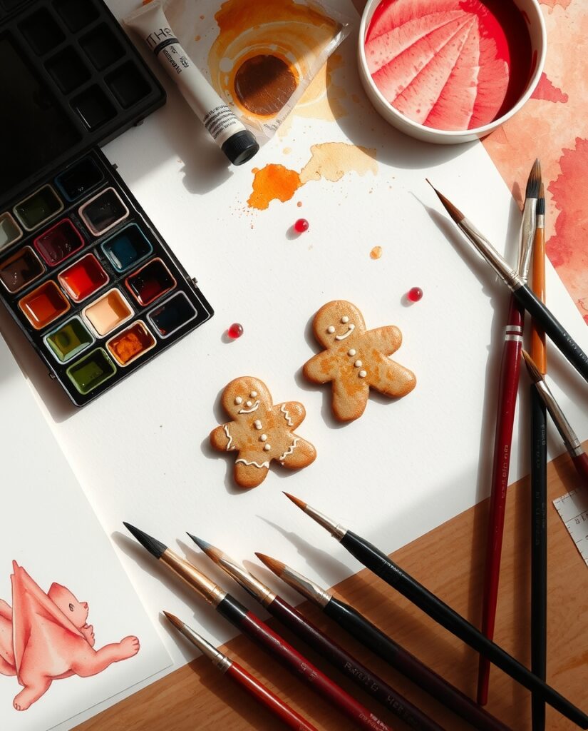 Flux Schnell delicate watercolor painting of a still life arra 2